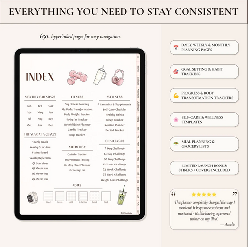 Vitalea Health Digital Fitness Planner